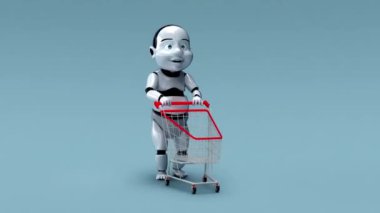 alışveriş arabalı bebek robot, konsept 