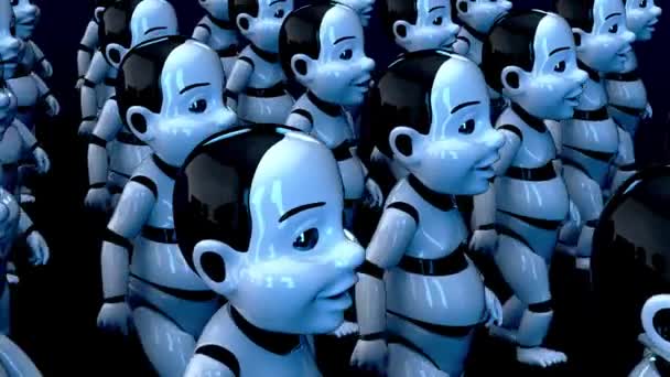 Robot Personaggi Dei Cartoni Animati Concetto — Video Stock