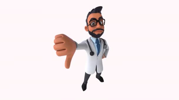 Funny Cartoon Character Doctor Thumb Animation — Video Stok