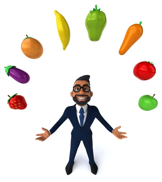 Fun Cartoon Illustration Indian Businessman — Stockfoto