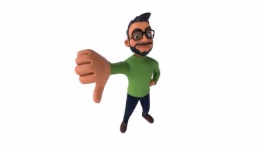 Başparmağı aşağıda, beyaz üzerinde izole edilmiş Fundian bir adam.