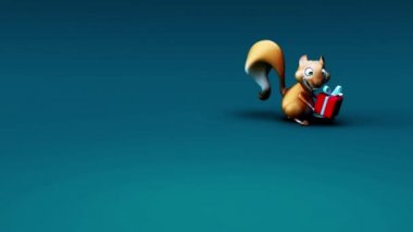 Yetenekli komik sincap çizgi film karakteri - animasyon 