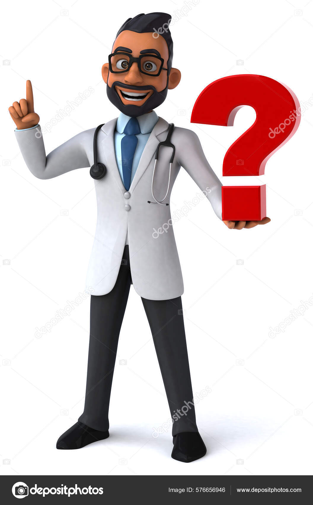 Fun Cartoon Indian Doctor Question Stock Photo by ©julos 576656946