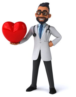 3 boyutlu komik Hintli doktor kalbi var. 
