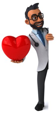 3 boyutlu komik Hintli doktor kalbi var. 