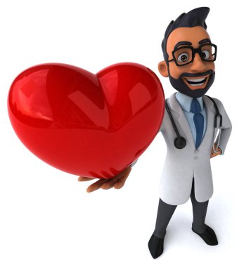 3 boyutlu komik Hintli doktor kalbi var. 