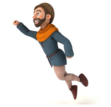 Eğlenceli 3D karikatür ortaçağ adamı