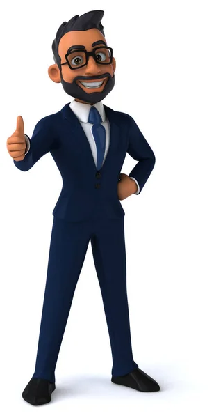 Fun Cartoon Illustration Indian Businessman Thumb — Stock Photo, Image