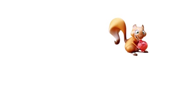 Fun Squirrel Cartoon Character Jumping Animation — Stock Video