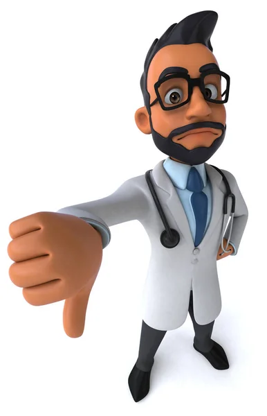 Fun Cartoon Illustration Indian Doctor Thumb — Foto Stock