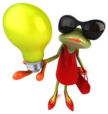 Lambalı eğlenceli kurbağa - 3D İllüstrasyon