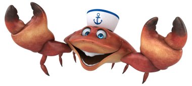 Eğlenceli Yengeç - 3d çizim