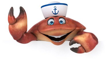 Eğlenceli Yengeç - 3d çizim