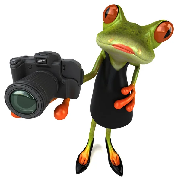 带摄像头的青蛙 3D图解 — 图库照片