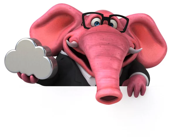 Рожевий Слон Хмарою Ілюстрація — стокове фото