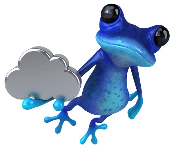 Fun Blue Frog Cloud Illustration — Stock Photo, Image