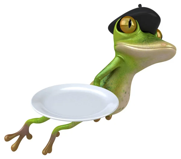 法国青蛙 带板式三维图解 — 图库照片