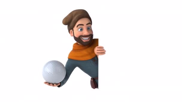Fun Cartoon Medieval Man Ball — Stok video