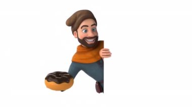 Eğlenceli 3D karikatür Ortaçağ adamı donatıyla 