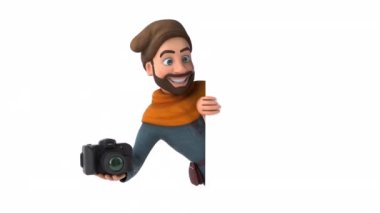 Eğlenceli 3D karikatür orta çağ adamı. 