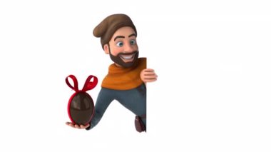 Eğlenceli 3D karikatür Orta Çağ adamı yumurtalı 