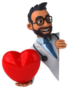 3 boyutlu komik Hintli doktor kalbi var. 