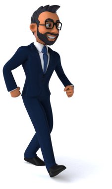 Hintli bir iş adamının 3 boyutlu eğlenceli çizimi