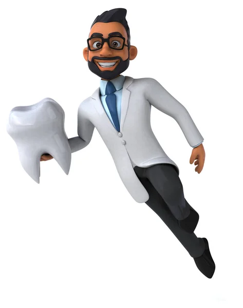 Fun Cartoon Indian Dentist Tooth — Stock Photo, Image