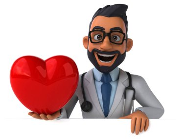 3 boyutlu komik Hintli doktor kalbi var. 