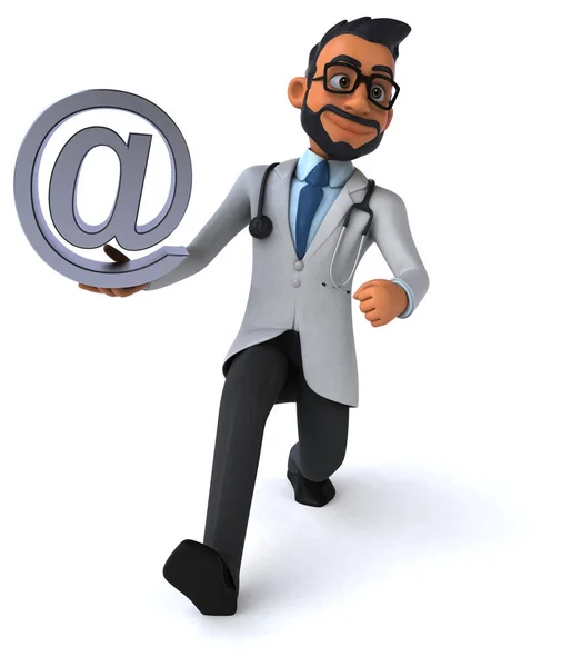 Fun Cartoon Indian Doctor Sign — Stock Photo, Image