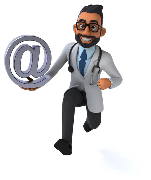 Fun Cartoon Indian Doctor Sign — Stock Photo, Image