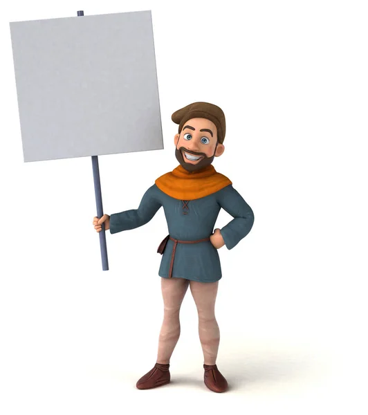 Fun Cartoon Character Medieval Man — Stockfoto