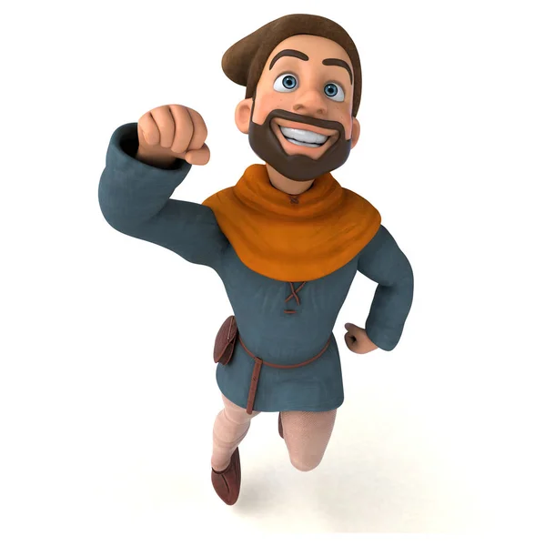 Fun 3D cartoon  character medieval man