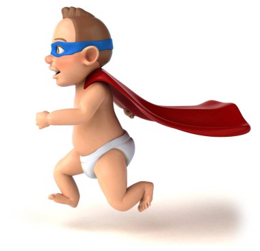 Çizgi film bebeğinin 3 boyutlu eğlenceli çizimi