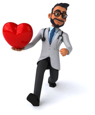 3 boyutlu komik Hintli doktor kalbi var. 
