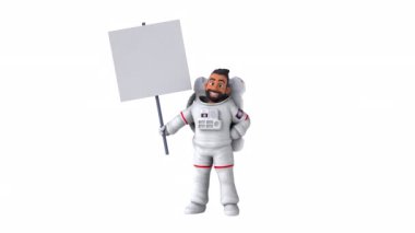 Fun astronaut cartoon  character  - 3D animation 
