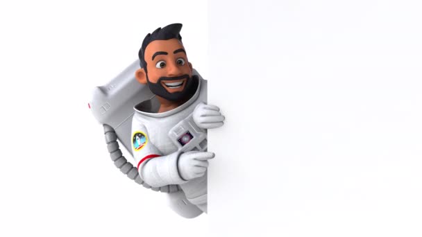 Fun Astronaut Cartoon Character Animation — Stock videók