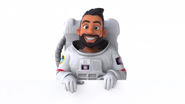 Rolig Astronautkaraktär Illustration — Stockvideo