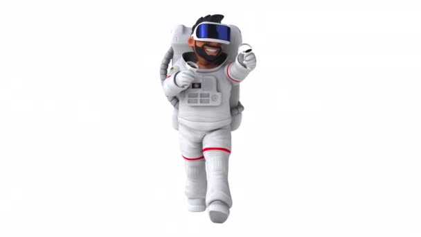 Vr眼镜中的宇航员角色 3D说明 — 图库视频影像