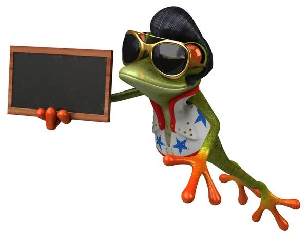 Lustige Cartoon Illustration Einer Froschwippe Mit Brett — Stockfoto