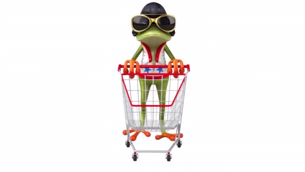 Fun Frog Rocker Shopping Cart — Stock Video
