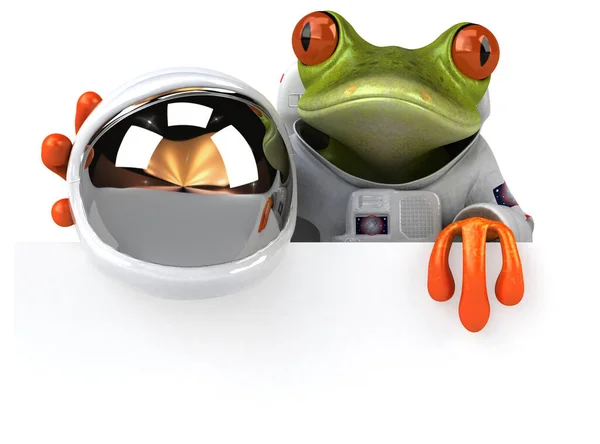 科斯特莫诺青蛙的有趣3D卡通人物图解 — 图库照片