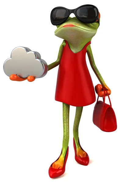 Fun Frog Cloud Illustration — Stock Photo, Image