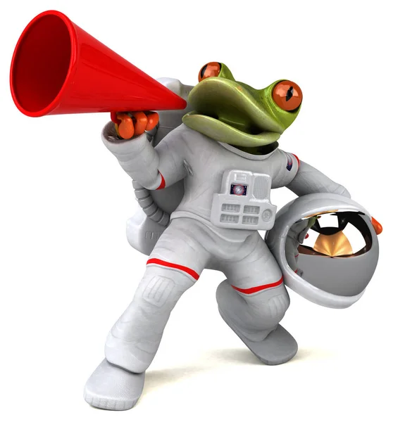 Fun Cartoon Illustration Comsmonaut Frog Character — Stock Photo, Image