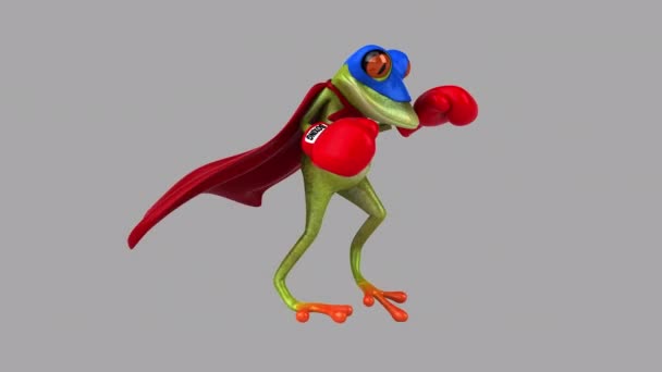 Πράσινο Βάτραχος Πυγμαχία Υπερήρωα Animation — Αρχείο Βίντεο