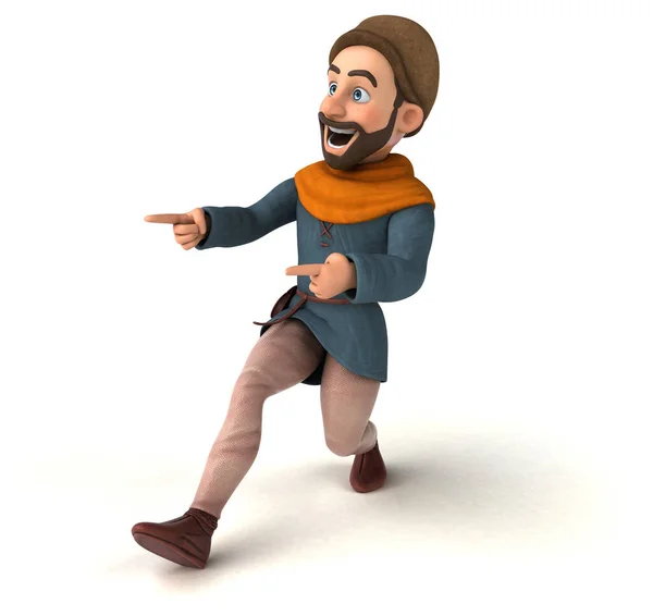 Fun Cartoon Character Medieval Man — Stock Photo, Image