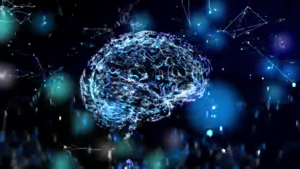 抽象背景下大脑的3D动画 — 图库视频影像