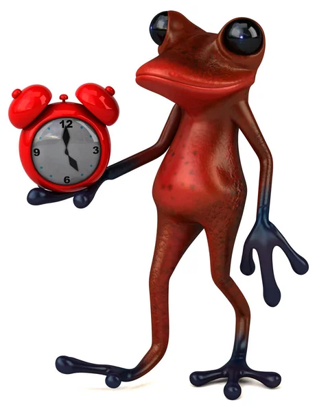 Забавная Красная Лягушка Часами Принтер — стоковое фото