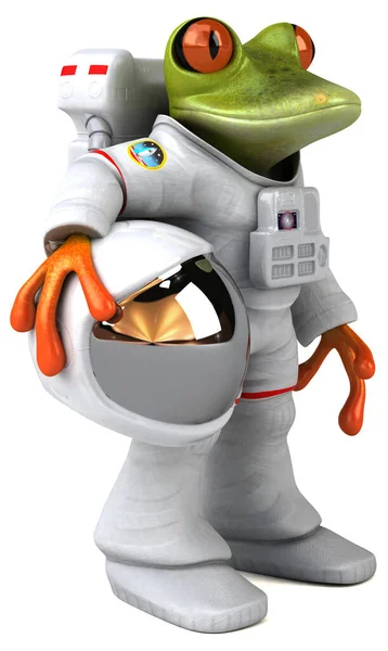 Ilustração Desenho Animado Divertido Personagem Sapo Comsmonauta — Fotografia de Stock