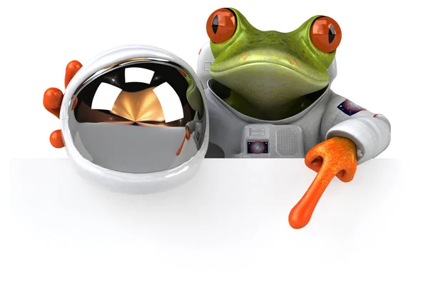 科斯特莫诺青蛙角色有趣的3D卡通画 — 图库照片